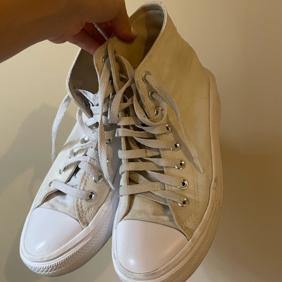 Converse Cream High-Top Sneakers - Picture 1 of 5